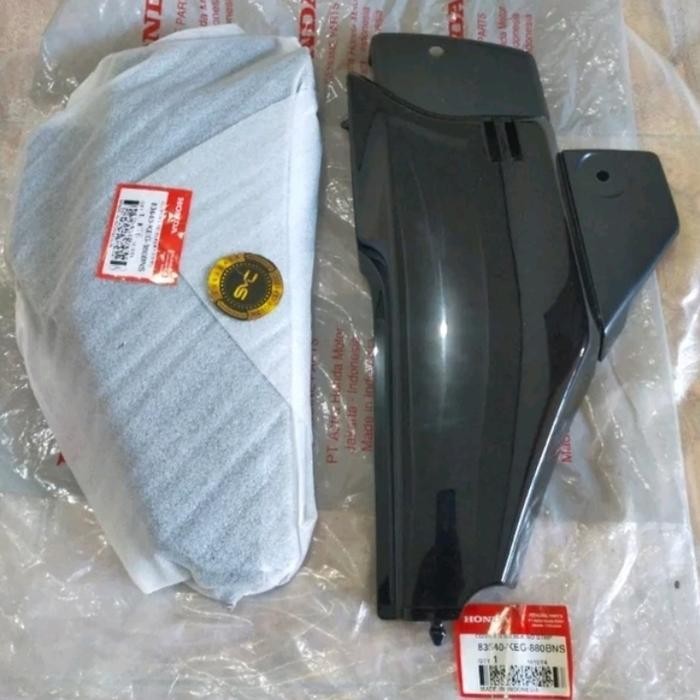 COVER TUTUP KEMPOL BOX AKI HONDA GL MAX GL PRO GLMAX GLPRO SET KANAN KIRI ORIGINAL AHM