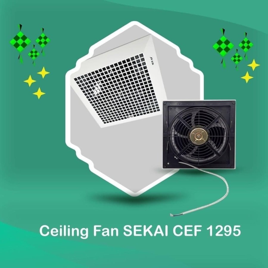 Sekai CEF 1295 Ceiling Exhaust Fan 12 Inch Hexos Plafon / Kamar Mandi