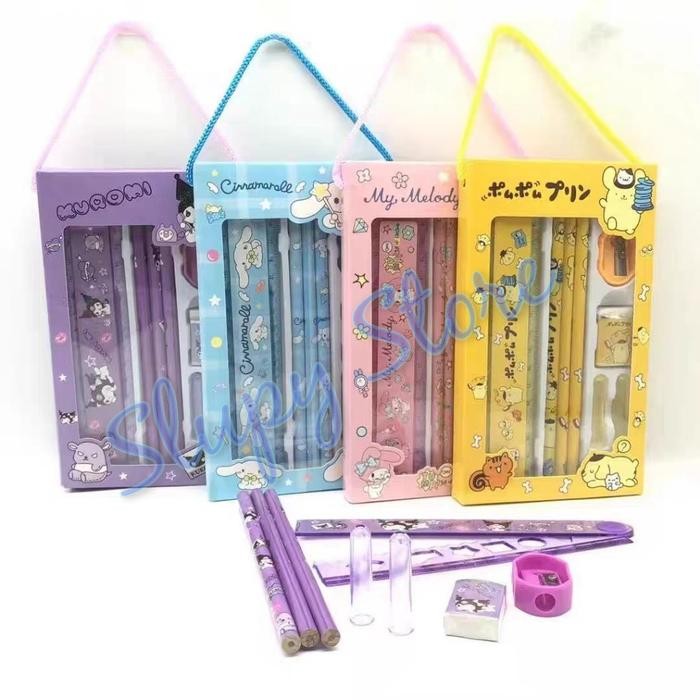 

SLP Set Stationary Stationery Kuromi My Melody Cinnamoroll Pompompurin Hello Kitty