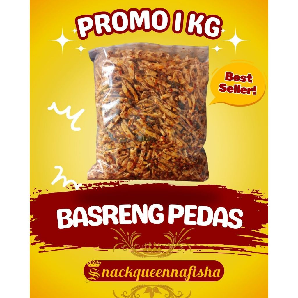 

Basreng pedas daun jeruk kemasan 1kg WE!!