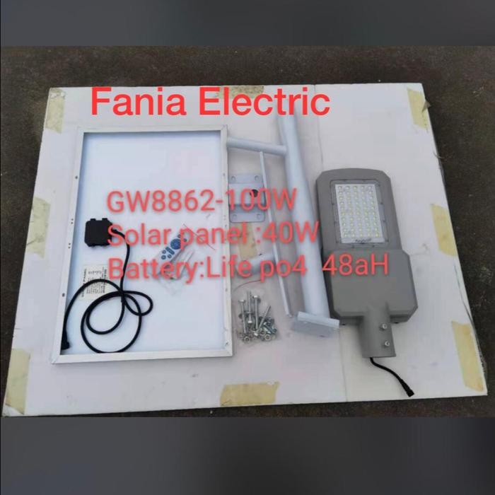 LAMPU JALAN SOLAR LED 100W PJU STREET LIGHT SURYA 100WATT LED 100 WATT