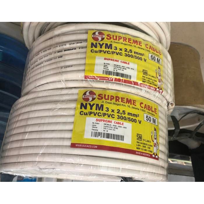 KABEL LISTRIK NYM 3X2.5 SUPREME NYM 3X2,5MM @50 SUPREME