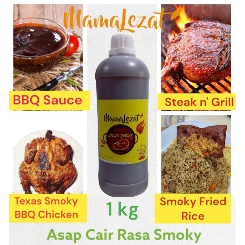 

MamaLezat Liquid Smoke Flavor 1 kg Asap Cair (Perasa Aroma BBQ / Asap) Perisa Bumbu Bakar Panggang