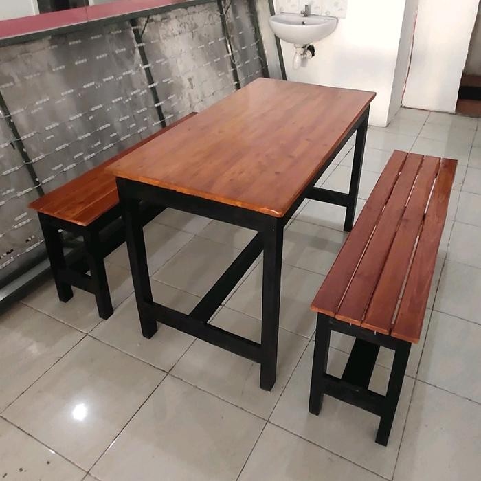 Meja Kursi 1 Set Meja Warkop Kayu