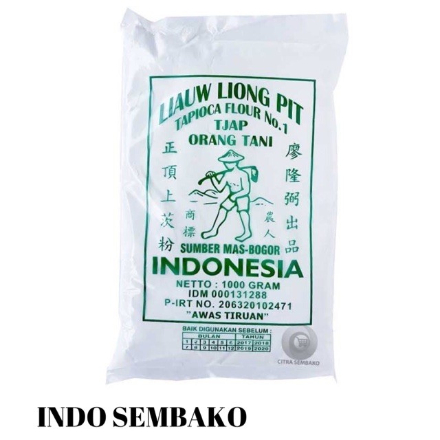 

Sagu Tani Liauw Liong Pit 1kg / Tepung Tapioka Sagu Orang Tani 1kg / Sagu Liongpit 1kg