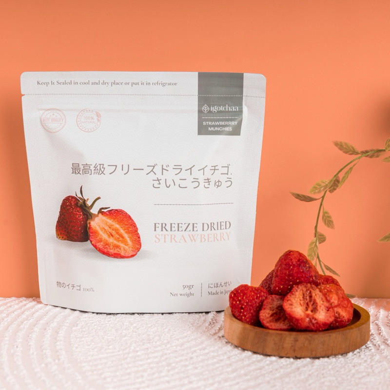 

Dried Freeze Strawberry & Mango Premium Stoberi Mangga Kering Import Japan Snack buah Kering Crunchy