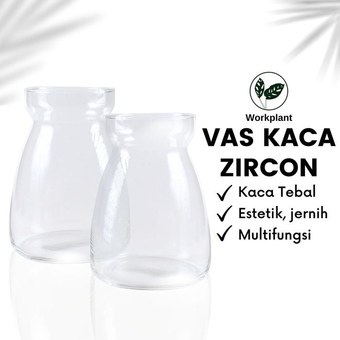 Vas Kaca Zircon - Vas Bunga Asthetic Pot Bunga Tanaman Hias Hidroponik