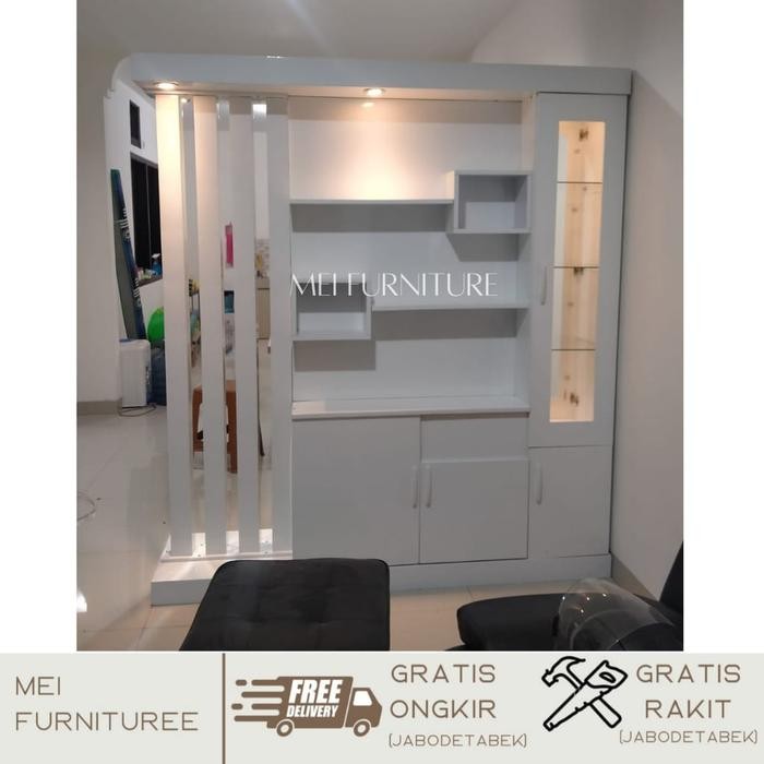 Lemari Partisi Ruangan Minimalis Penyekat 2 Muka/Sisi Pembatas Ruang Terlaris