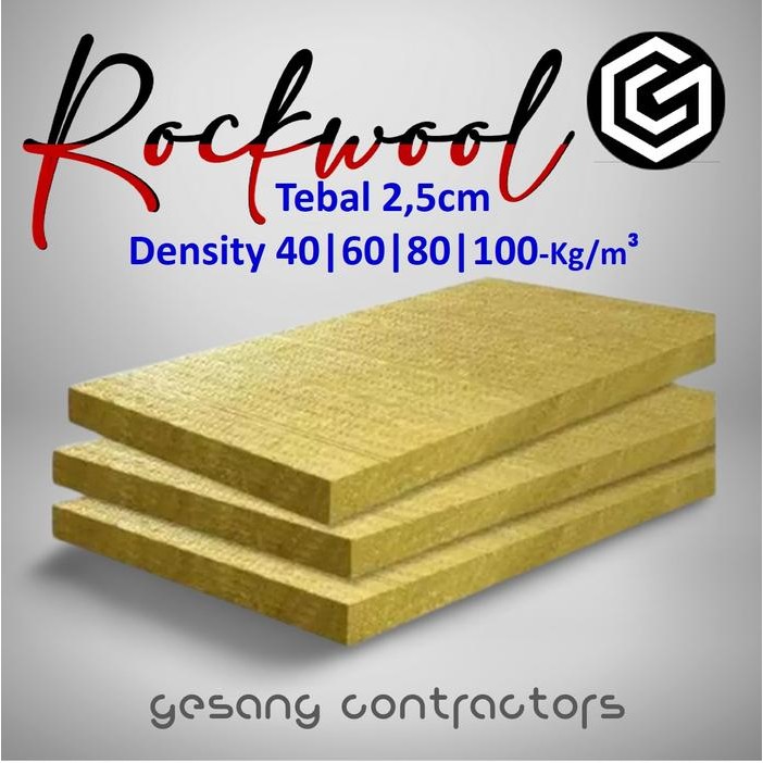 Rockwool Density 6080100 Tebal 2.5cm (Rockwool 60x60x2.5cm) Kode 919