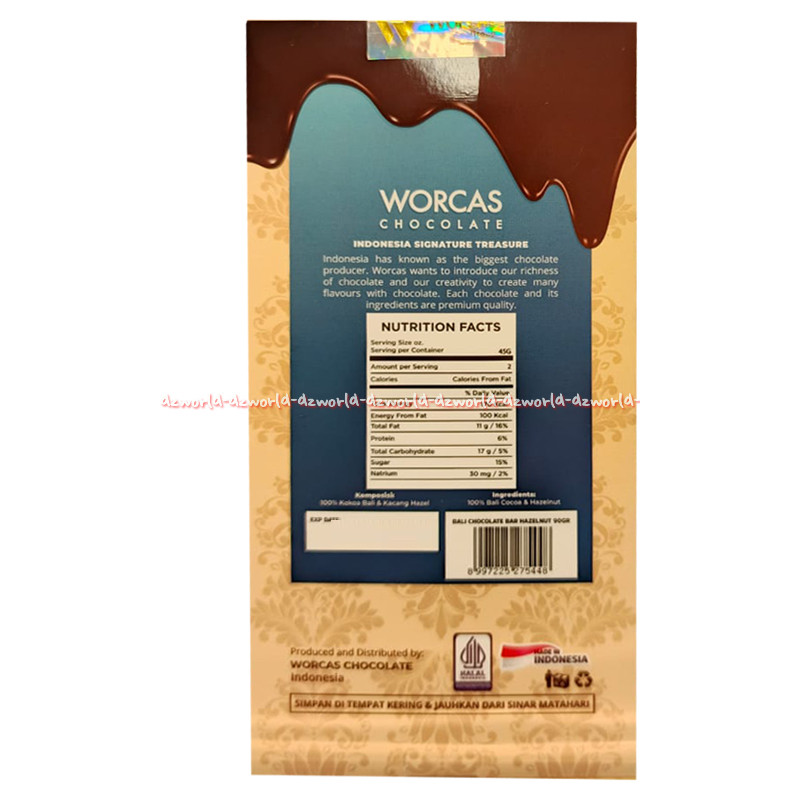 

Olivoliv Snack Worcas 90Gr Bali Chocolate Bar Caramel Vanilla Hazelnut Coklat Workas Vanila Cocoa
