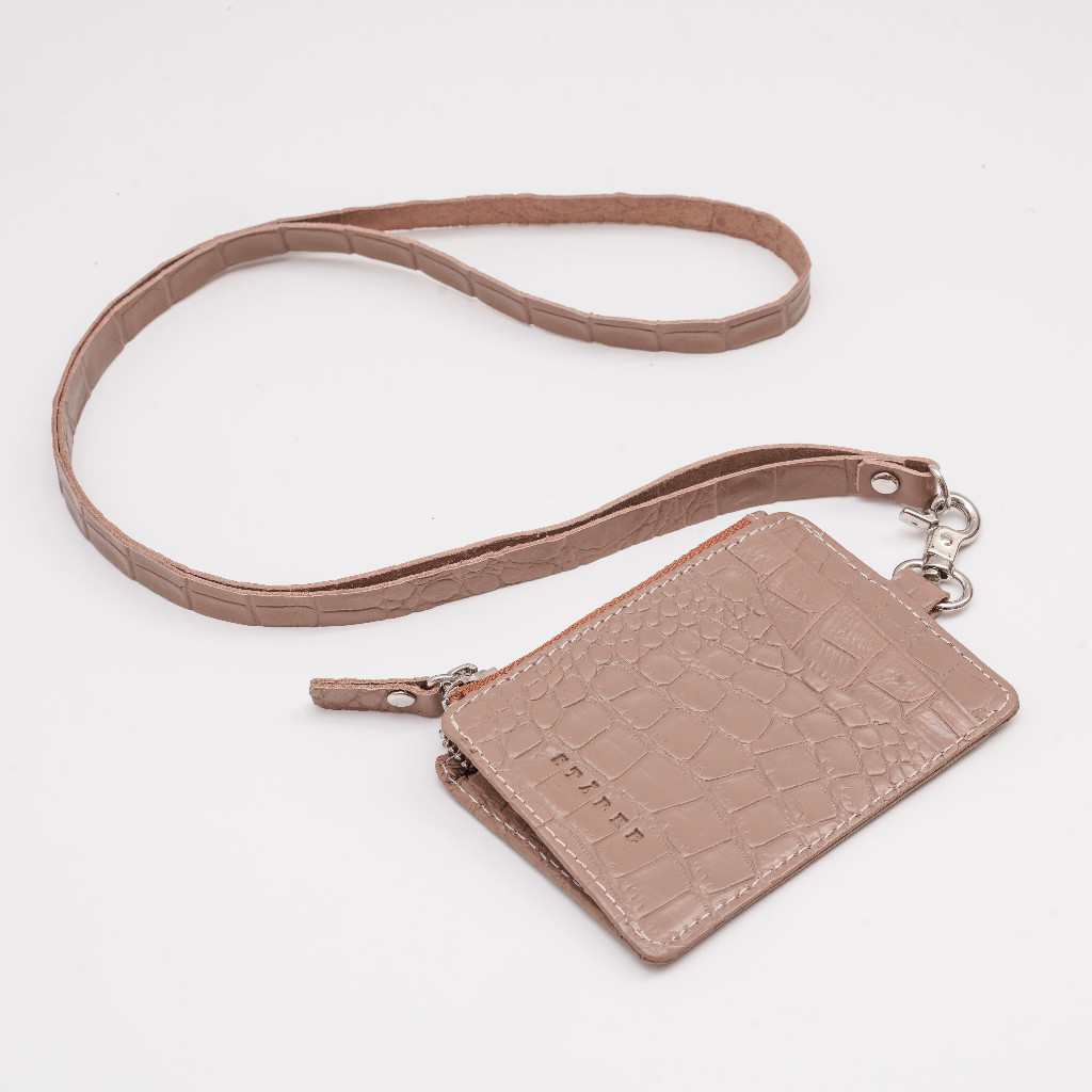 

Lanyard ID Card Kantor Resleting Motif Croco Tempat Kartu Nama Kalung Holder Name Tag Resleting