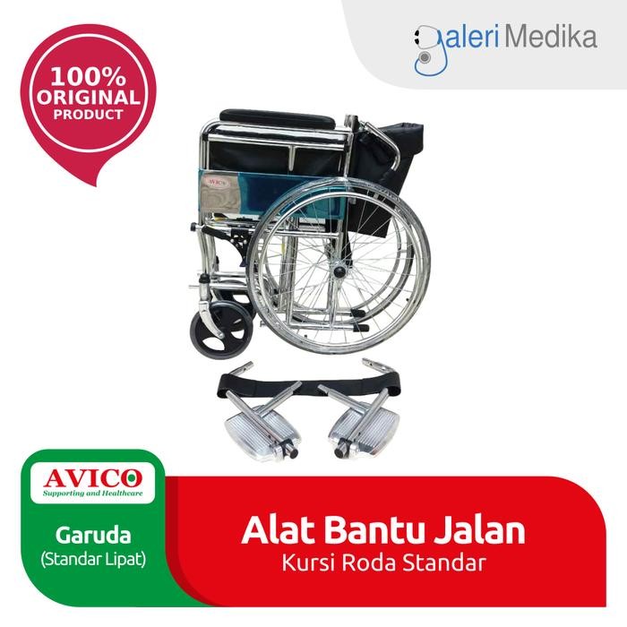 Kursi Roda Avico Garuda (Standar Lipat) Portable Lansia Wheelchair Termurah Outdoor Terapi W3W0 Awet