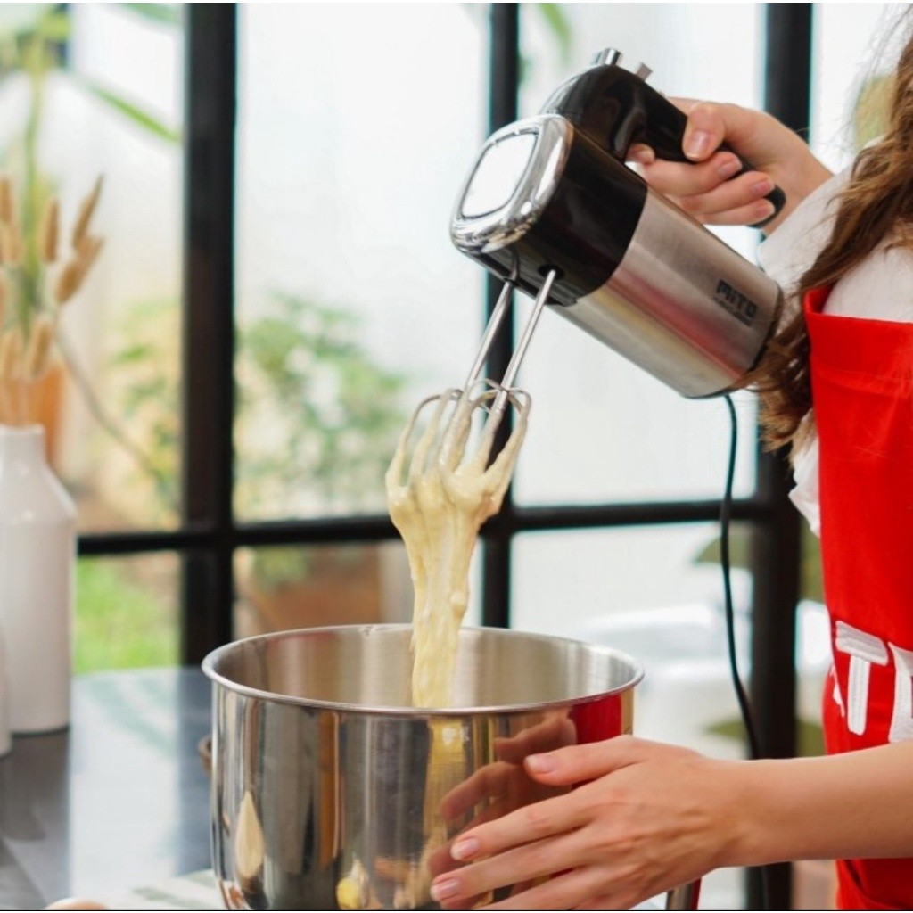 Hand Mixer Mito MX 200 Mixer Tangan Mito 200 Mitochiba Stainless Turbo Pengaduk Adonan Kue MX-200