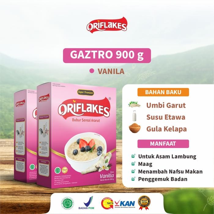 

JTTOP" ORIFLAKES GASTRO SEREAL UMBI GARUT 900GR PALMSUGAR MEREDAKAN MAAG GERD