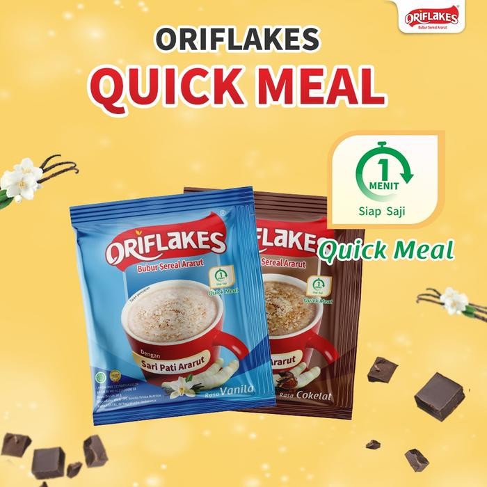 

JTTOP" ORIFLAKES DAILY SEREAL ARARUT QUICK MEAL VANILA RENTENG 10X30 GR