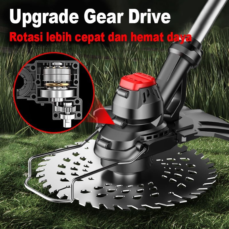 Happygardens Mesin Potong Rumput Baterai Alat Pemotong Rumput Alat Potong Rumput Pemotong Rumput