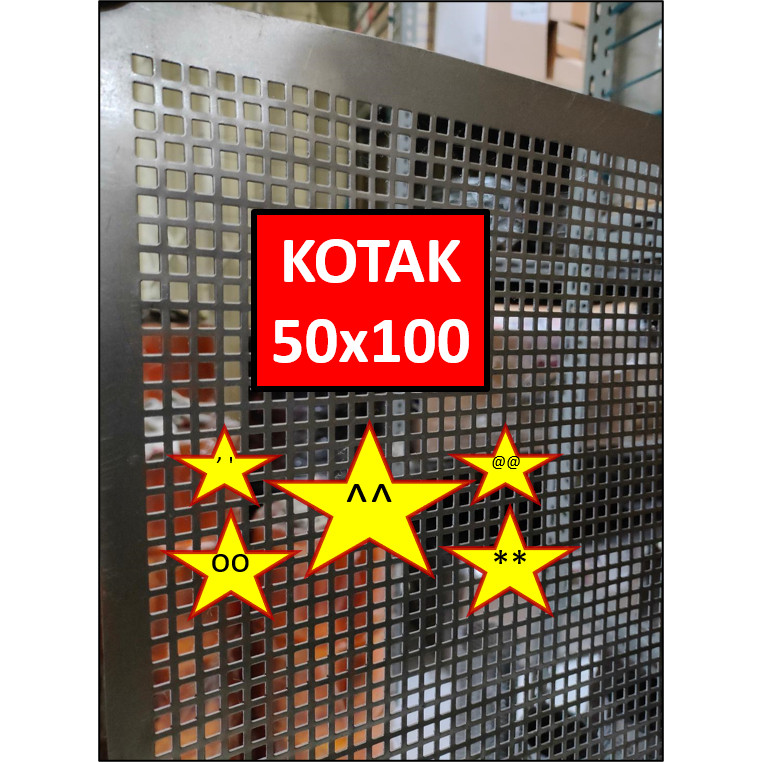 Plat Ram Speaker - 50x100 - Lubang Kotak - Ram Grill Box Sound - Grill Speaker