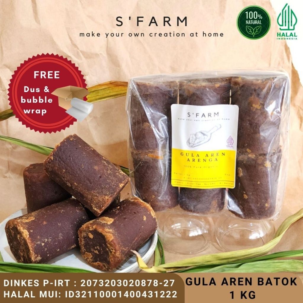 

1kg Gula Nira Aren Kawung Asli 100% Alami Bukan gula kelapa S'FARM