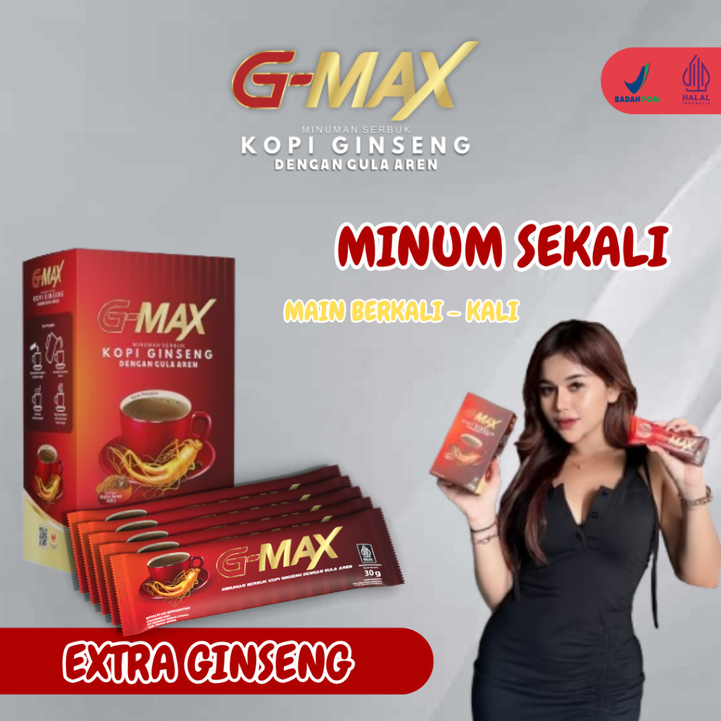 

GMAX COFFE KOPI STAMINA ORIGINAL EXTRA GINSENG 1 BOX BPOM TERLARIS