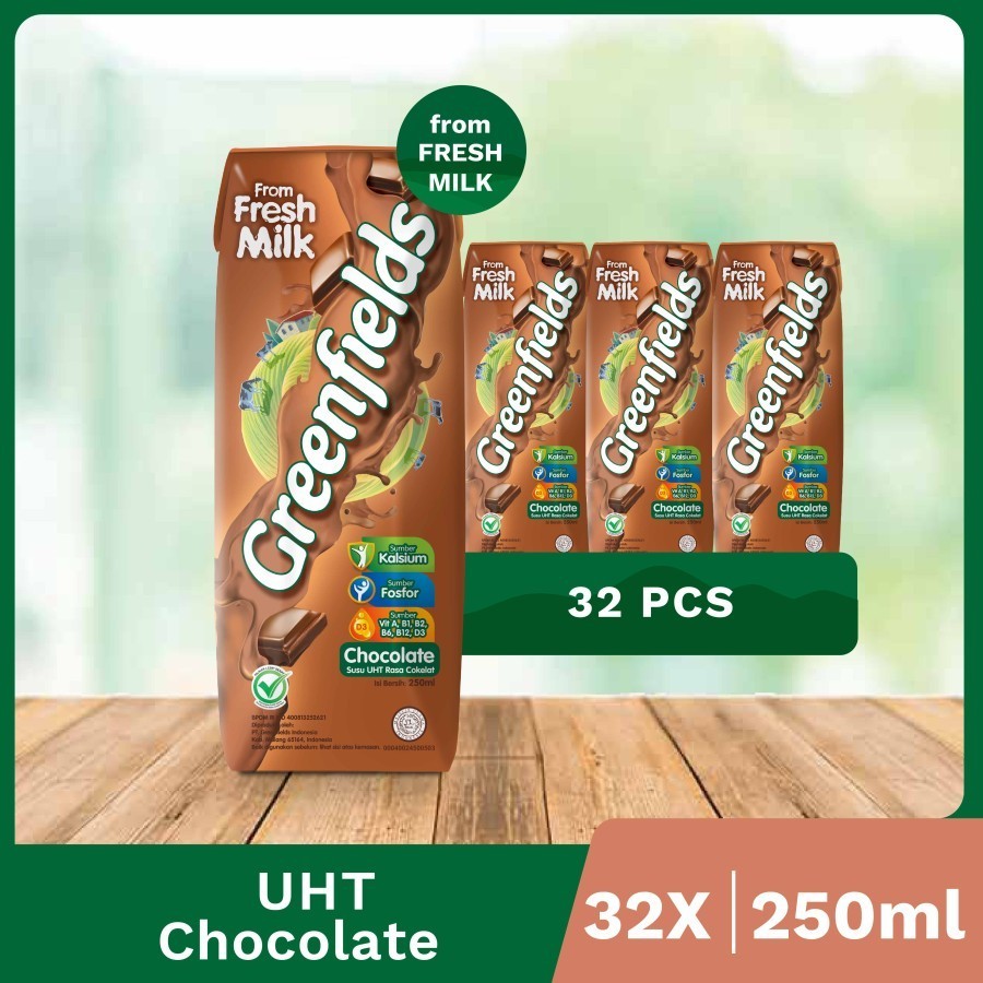 

[LEBIH HEMAT] SUSU GREENFIELDS UHT CHOCOLATE 250ML X 1 KARTON BEST SELLER