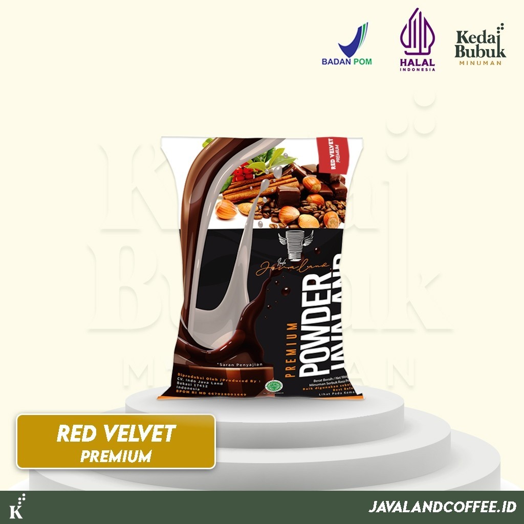 

JAVALAND BUBUK MINUMAN RASA RED VELVET 1KG - PREMIUM PLAIN BUBBLE POWDER DRINK BOBA BEST SELLER
