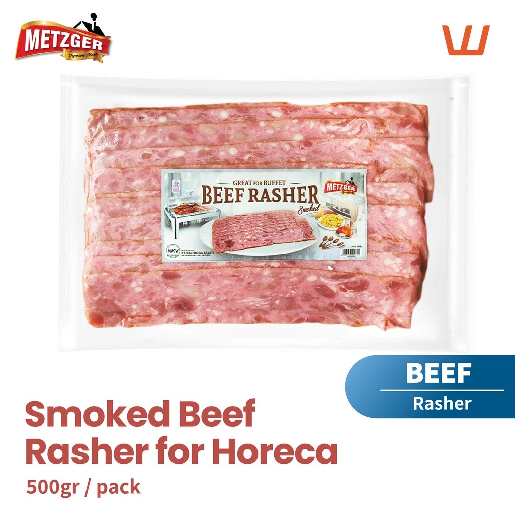 

SMOKED BEEF RASHER FOR HORECA HALAL METZGER 500GR 100% ORIGINAL