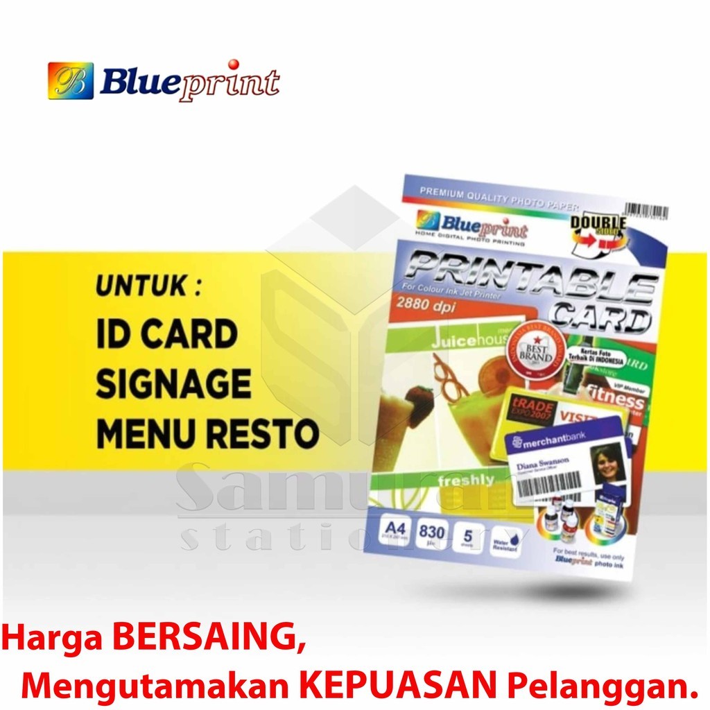 

Bahan ID Card Blueprint Ukuran A4 830 Um / Printable Card BP - GPA4210