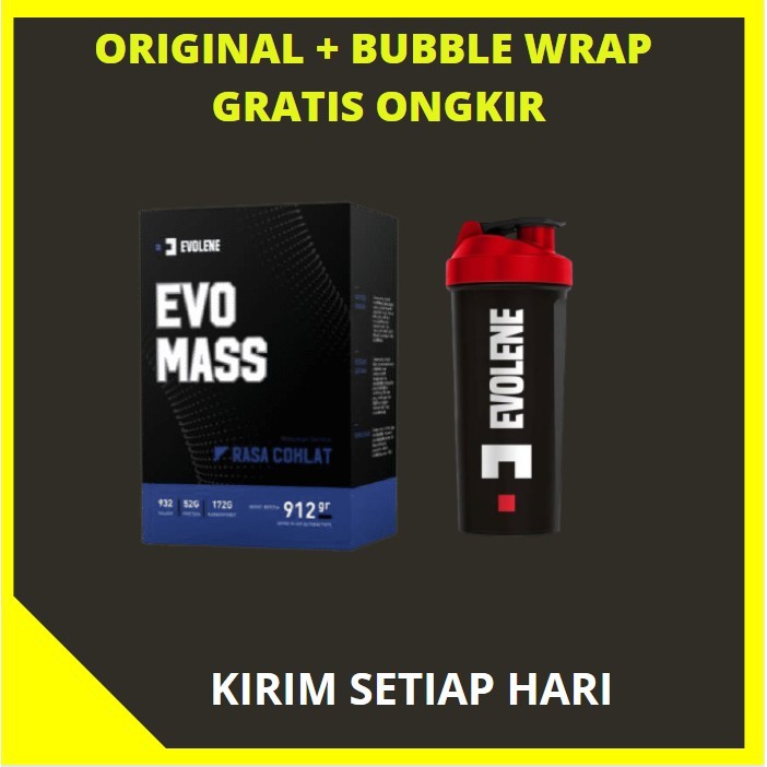 EVOMASS 912 GRAM EVOLENE ORINAL FITNESS GAINER 2 LBS HALAL BPOM EVOLENE EVO MASS PROTEIN WHEY