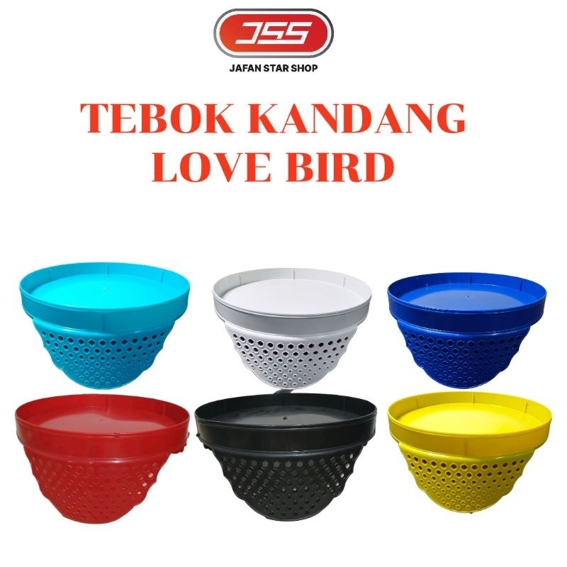 Tebok Sangkar Kandang Love Bird Warna Diameter 33 cm + Klem