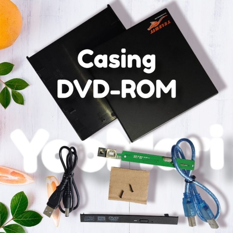 Casing DVD internal jadi external case CD-ROM DVD-RW DVD-ROM enclosure optical drive