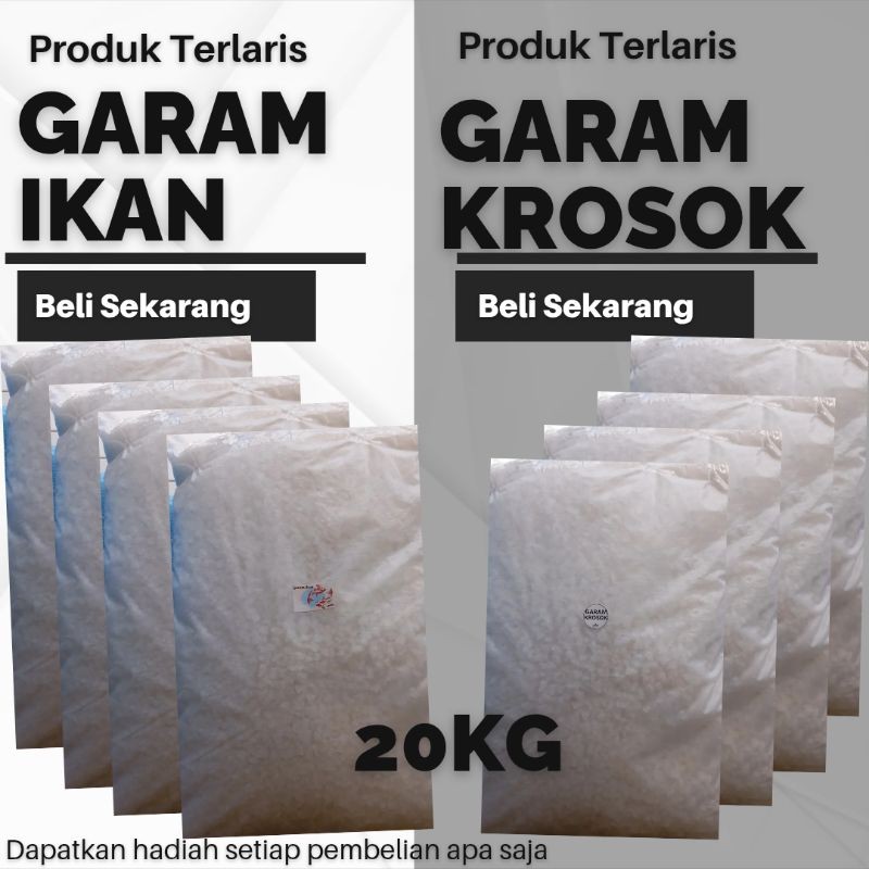 

GARAM KROSOK 20KG - GARAM KASAR - GARAM MASAK - GARAM KRISTAL - GARAM IKAN -GARAM IKAN - GARAM KASAR