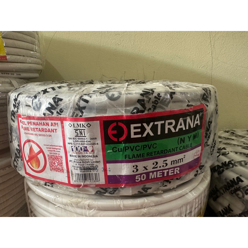 MD Kabel NYM Extrana Tunggal 3x2,5mm Putih(1roll 50meter)/Extrana 3x2,5mm NYM