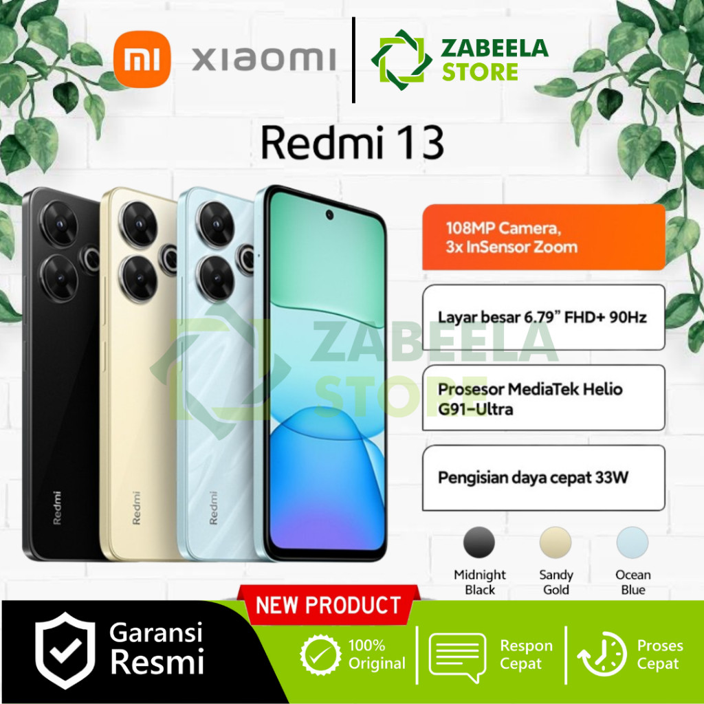 Xiaomi Redmi 13 8GB/128GB 8GB/256GB Redmi 12 8GB/128GB 8GB/256GB Garansi Resmi Xiaomi Indonesia