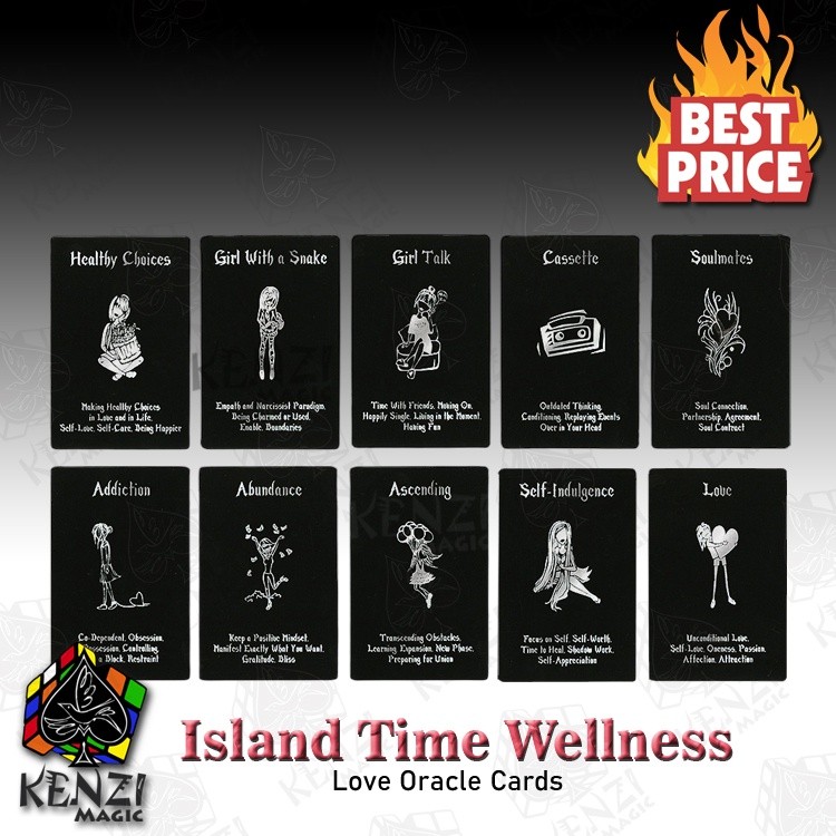 Love Oracle card Island Time Wellness Black Kartu Oracle