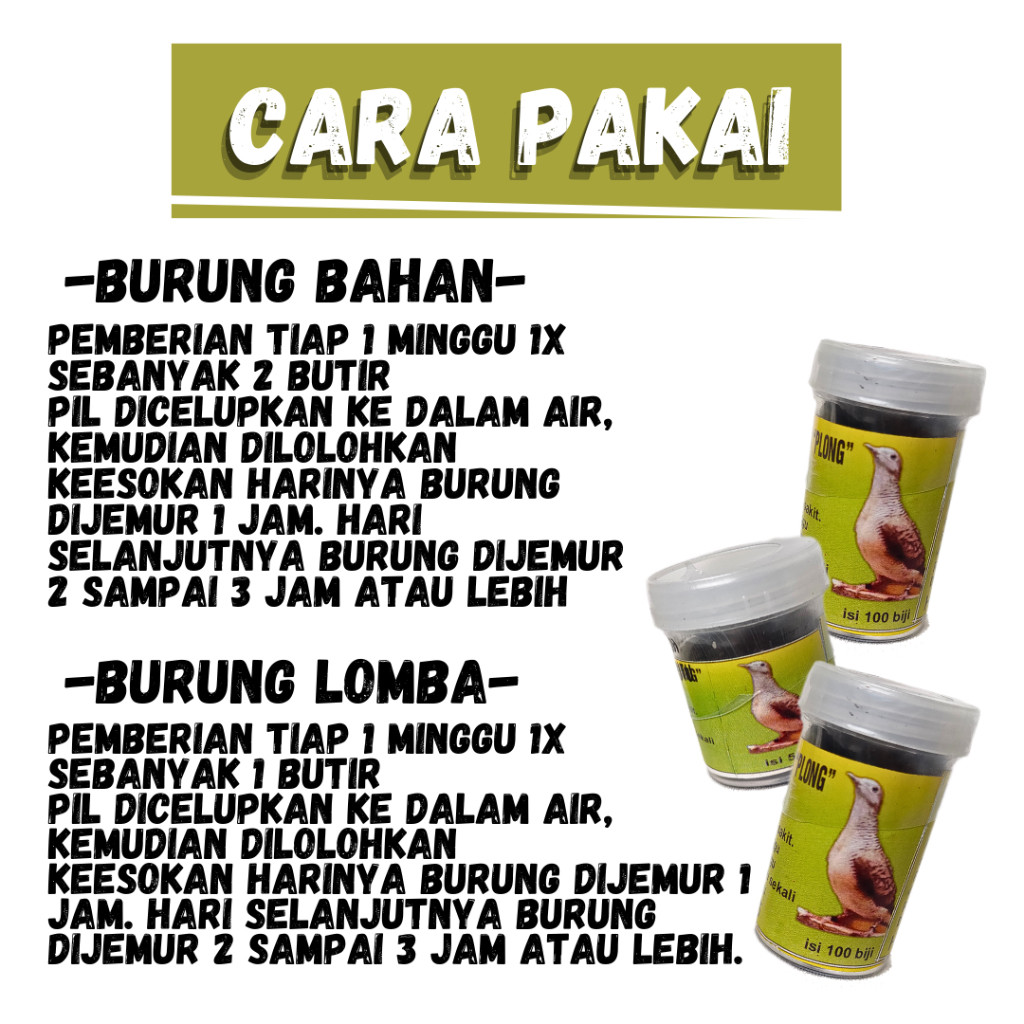 JAMU PIL OBAT PAKAN VITAMIN BURUNG PERKUTUT GACOR BANGKOK BALI JOSSNYUSS KI DARIS