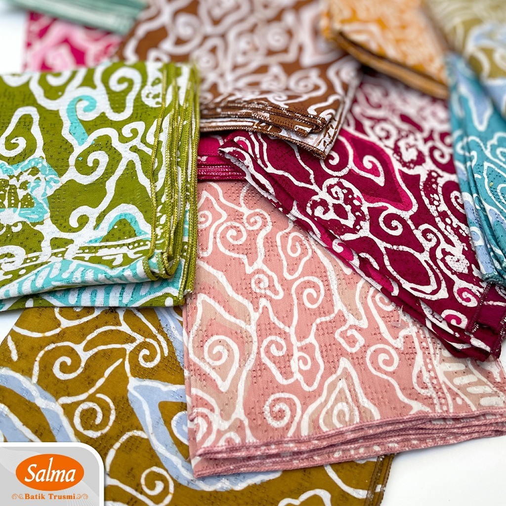 BATIK SALMA Syal Scarf Slayer Batik Mega Mendung Bahan Dobby