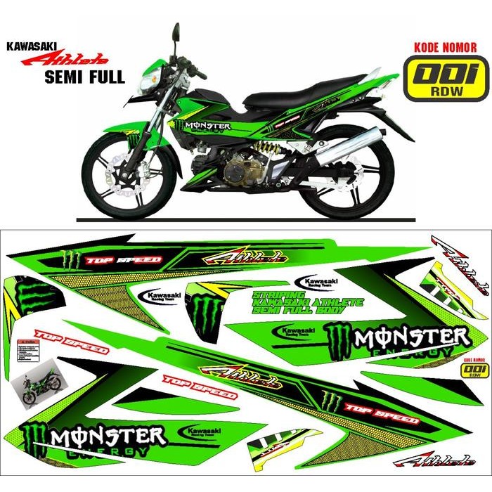 PREMIUM Stiker striping decal striping kawasaki Athlete semifullbody variasi