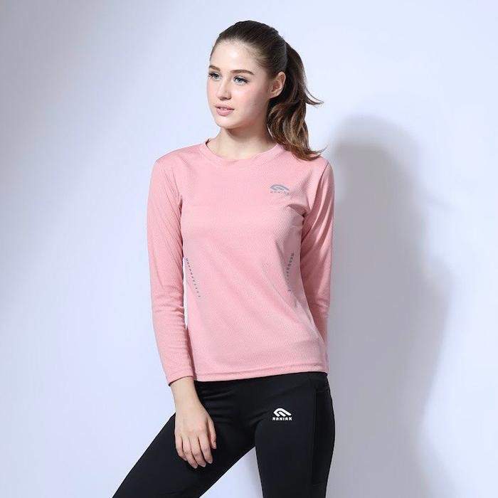 PREMIUM MANIAK Baju Olahraga Wanita Lengan Panjang Kaos Running Muslimah Lari