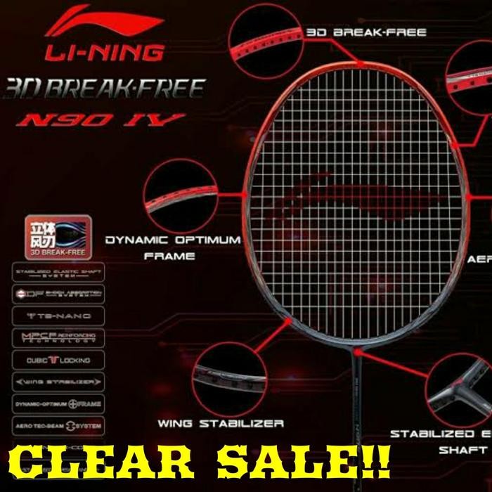 PREMIUM CLEAR SALE Raket Badminton LINING 3D BREAKFREE N90 IV 100% ORIGINAL