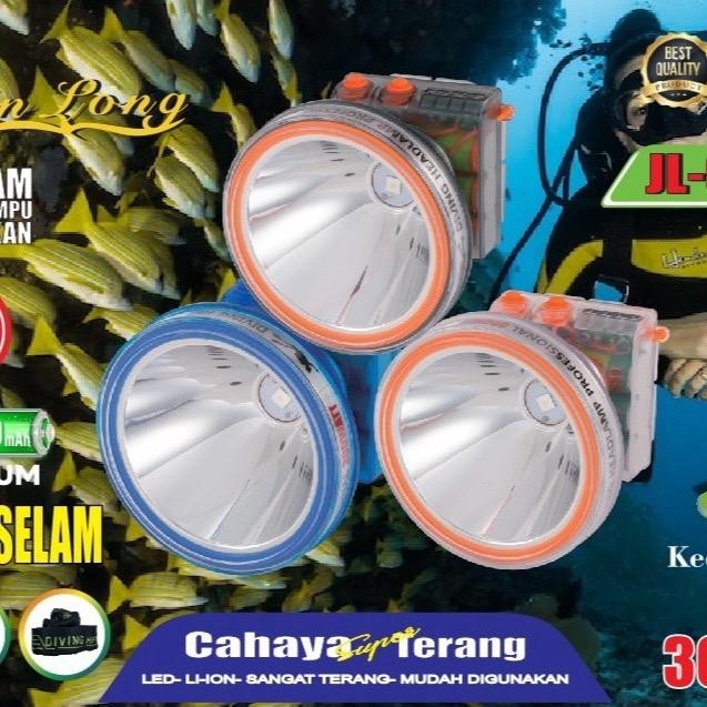 Senter kepala selam jinlong 909 300watt cahaya putih LED LASER