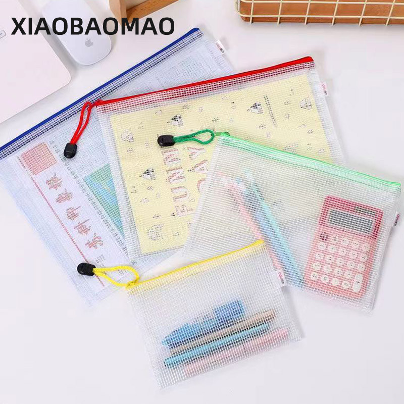 10pcs B4 A4 B5 A5 A6 plastic file bag waterproof transparent file bag File Pocket documents file bag