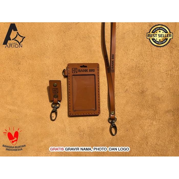 

Name Tag Kulit Id Card Holder Lanyard + Capitan Termurah Terlaris