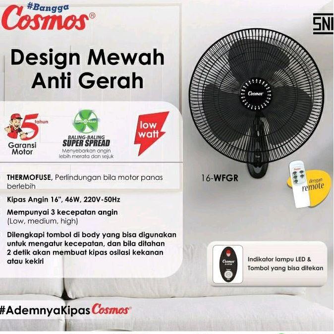 Kipas Angin Dinding Cosmos Remote Control 16Wfgr 16 In