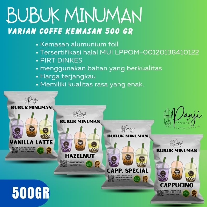 

BUBUK MINUMAN RASA KOPI 500GR BUBUK MINUMAN ANEKA RASA SERBUK MINUMAN KEKINIAN BUBUK STICKY MILK