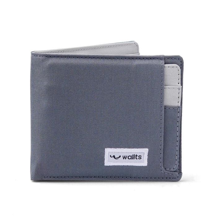 [Kenes Wallts] Wallts Aster 2 In 1 Wallet Charcoal Grey - Dompet Kanvas Uang Dan Kartu Pria Wallet