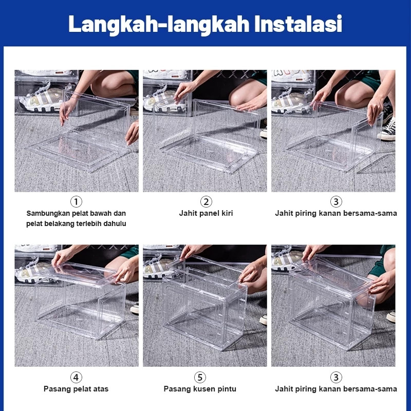 Kotak Sepatu Lipat Rak Sepatu Lipat Lemari Sepatu Lipat Kotak Sepatu Transparan PlastikAkrilik Rak