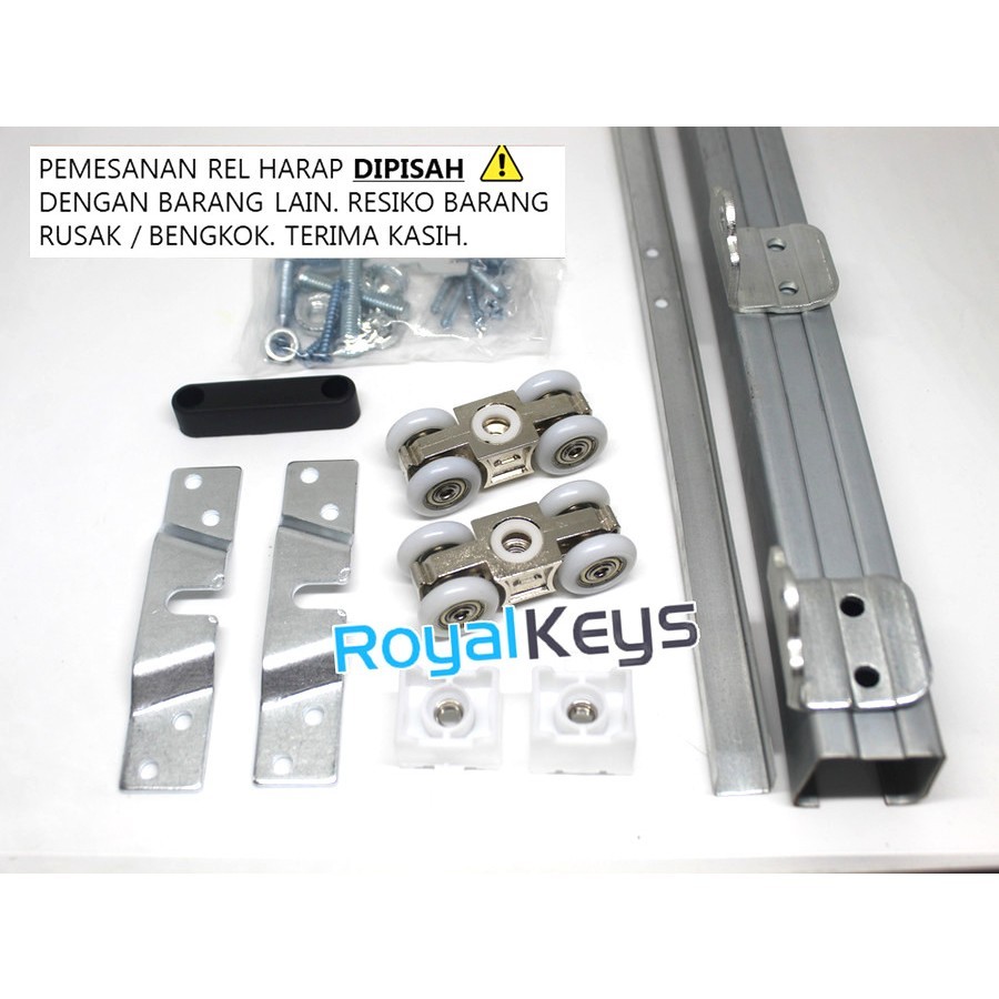 Rel Pintu Geser Sliding Sleding Roda Gantung 2.4 Meter 240 cm J5 Besi