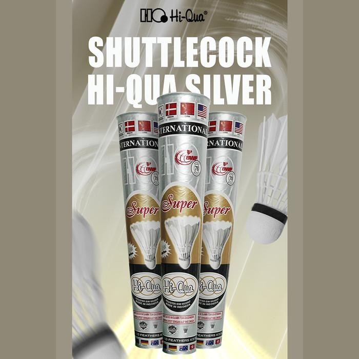 Hi-Qua Shuttlecock Super Badminton Bulutangkis Gold Silver BWF Approved
