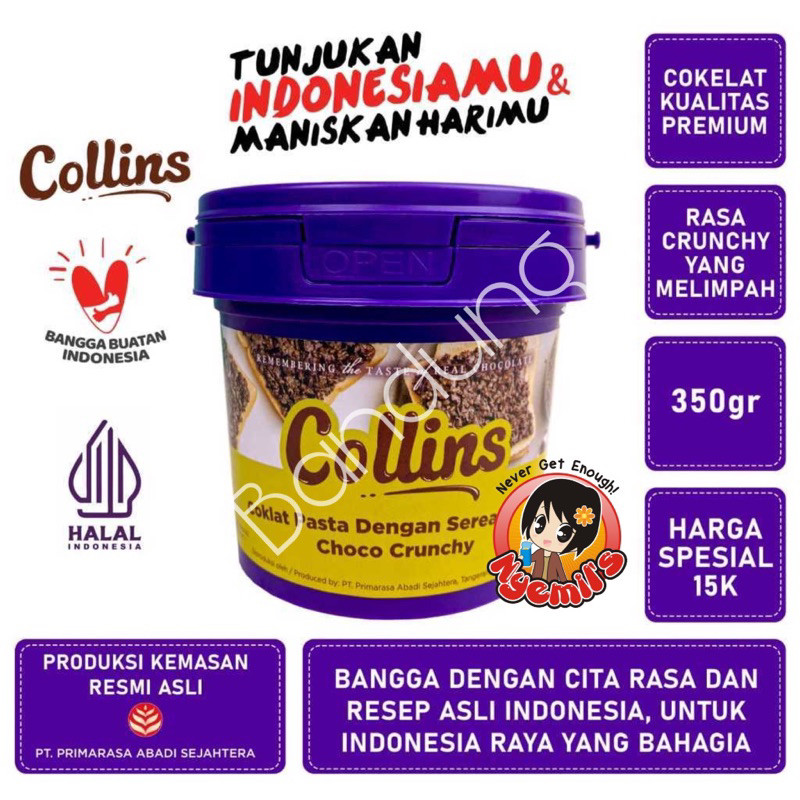

Bandung. PROMO Collins Choco Crunchy ( 350gr ) Dengan Malt Krispi Choco Crunchy HALAL collins kecil