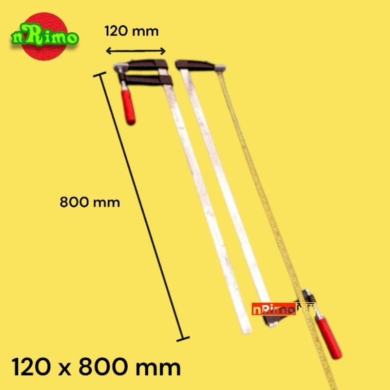 Alat Penjepit Kayu F Clamp Besi Klem Jepit Panjang Catok Papan Siku